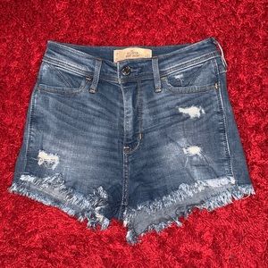 Hollister High-Waisted Medium Wash Shorts